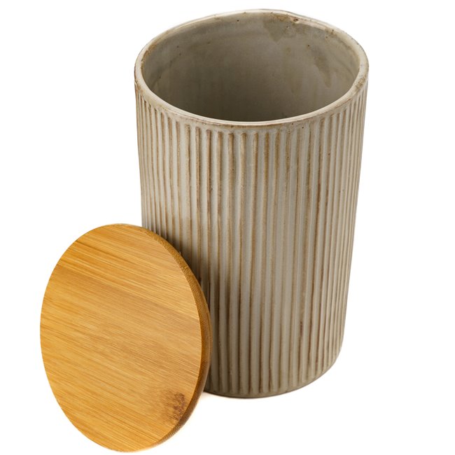 Storage canister Marony L, beige, H21cm, D13cm