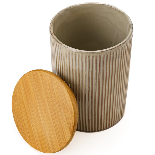 Storage canister Marony S, beige, H16cm, D11cm