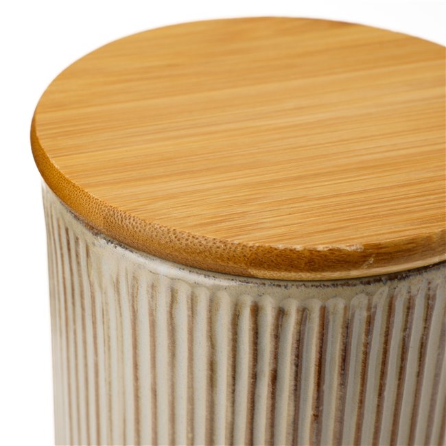 Storage canister Marony S, beige, H16cm, D11cm