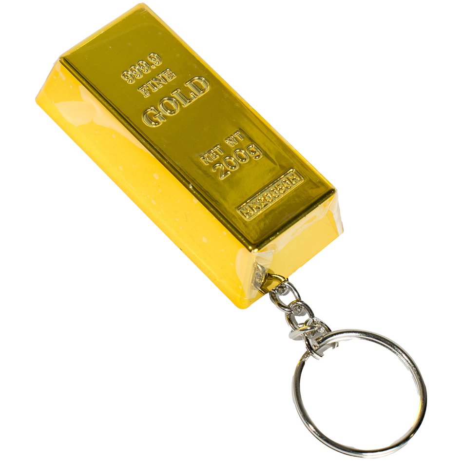 Keychain/bottle opener Gold Bar, 6x3cm