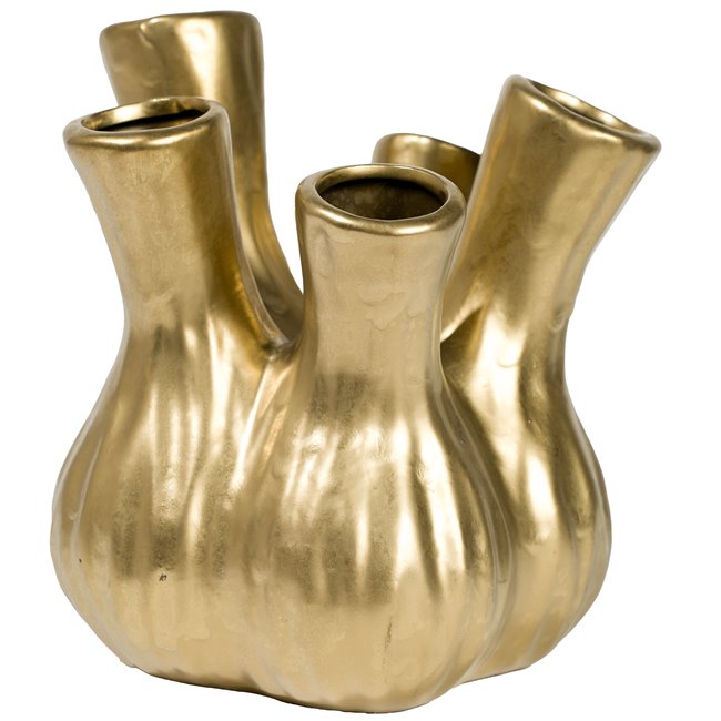 Vase golden, ceramic, 21x20x20cm