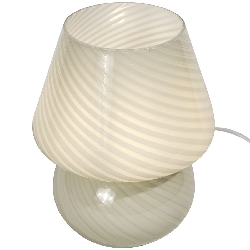 Table lamp Mushroom, green color, H18cm