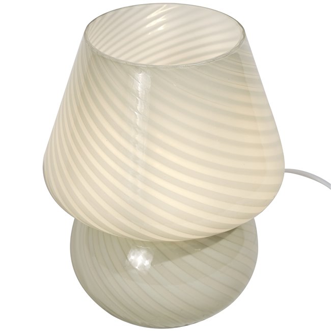 Table lamp Mushroom, green color, H18cm