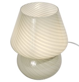 Table lamp Mushroom, green color, H18cm