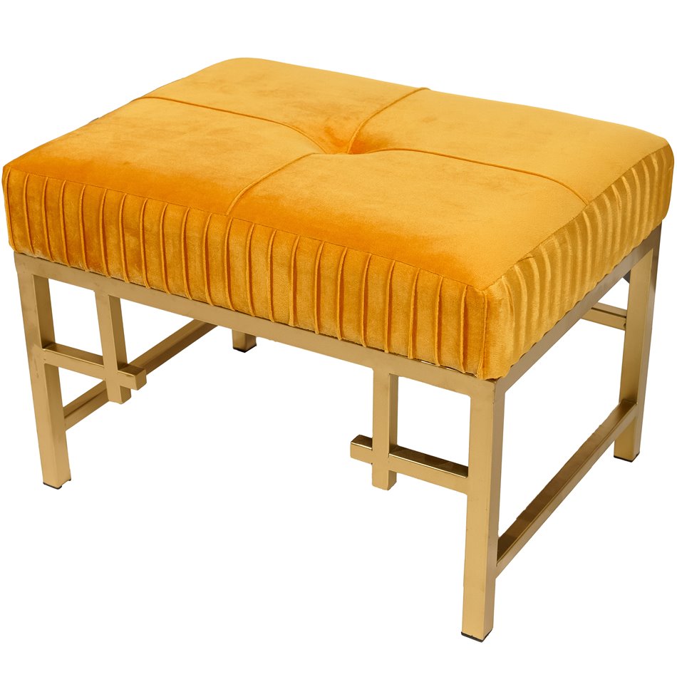 Bench Madalena M, gold color, 48x48x34cm