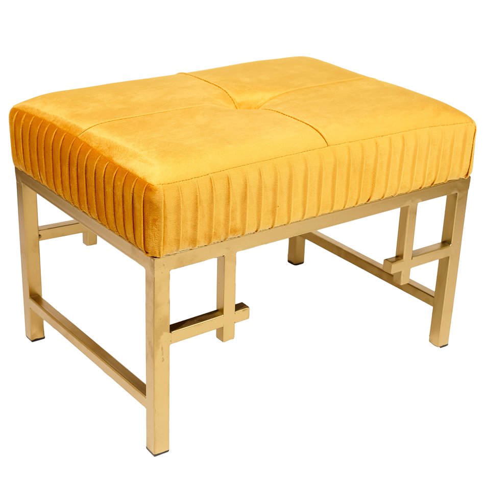 Bench Madalena M, gold color, 48x48x34cm