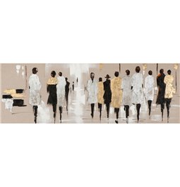 Acrylic painting Fashion week III, 50x150cm