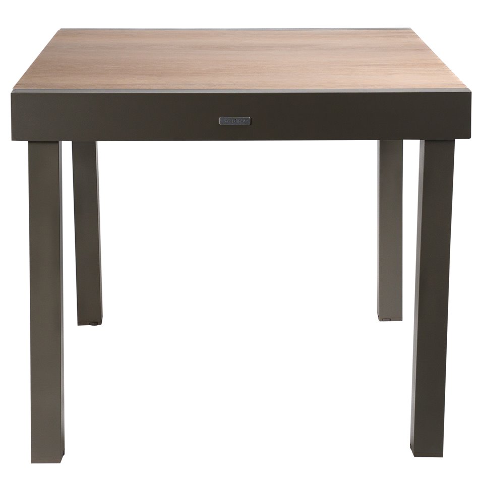 Table Lapiazza ex, houte, aluminium, 90x90xH75.5cm