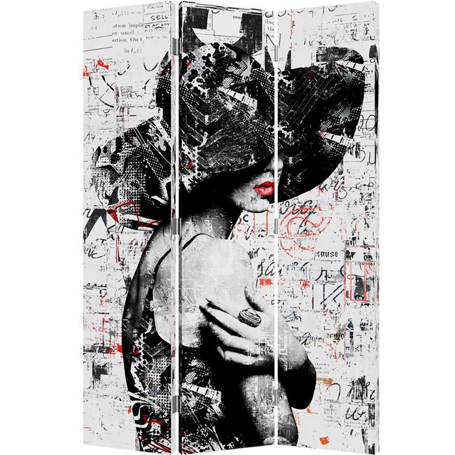 Room divider "Street Art 70s" reversible motif, 120x180cm 