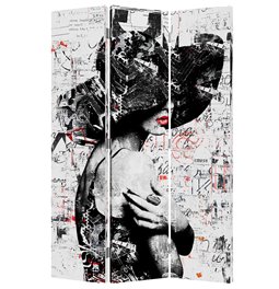 Room divider "Street Art 70s" reversible motif, 120x180cm 