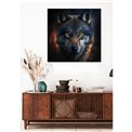 Glass picture Mysterious Wolf, 95x95cm