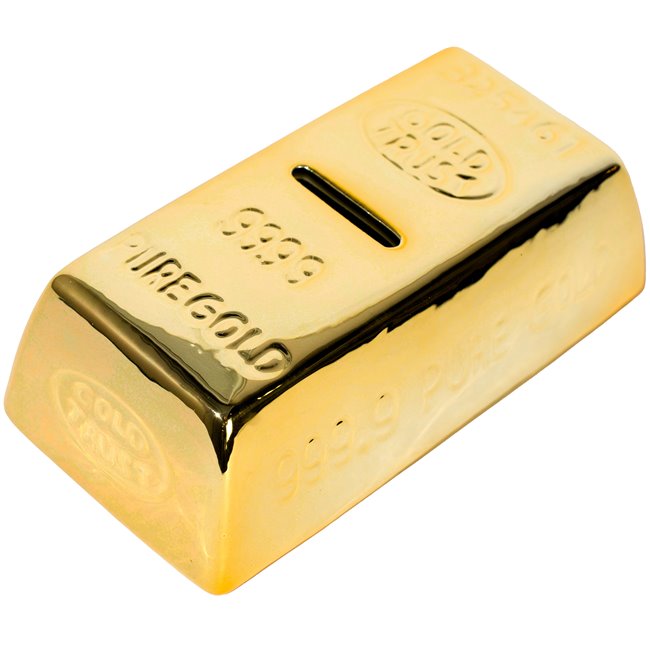 Dekoratiivne Rahakassa Gold bar, keraamika, 5x9x6cm