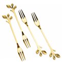 Dessert fork x4, golden, 1.3x12.3x2.3cm