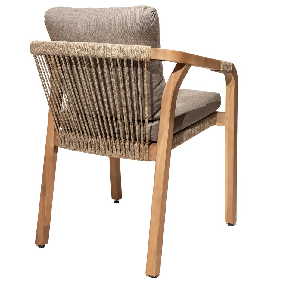 Armchair Lapapouasie, taupe, acacia, 75x66x58cm