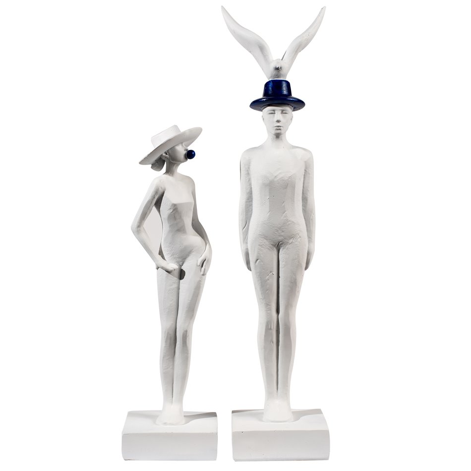 Decorative statue Woman/Man, set, 27x8x8cm