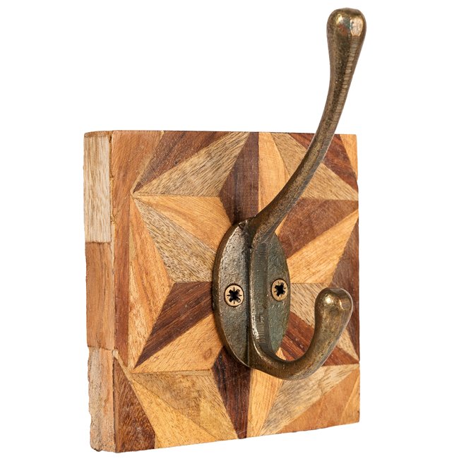 Hook Aztec, wooden, 10x15x10cm