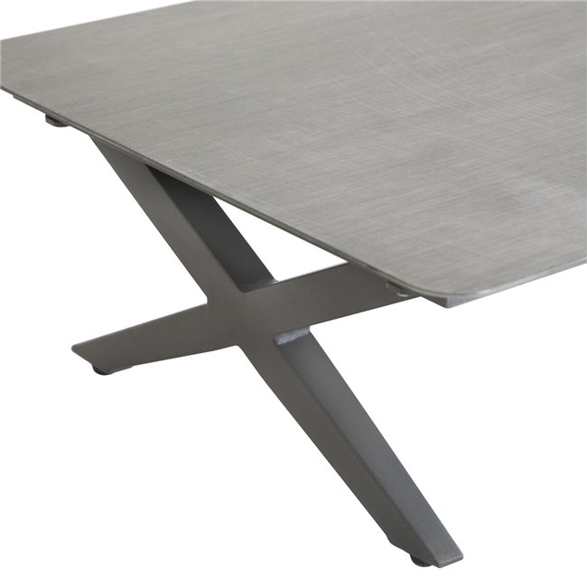 Furniture set Laembruns, 5-seater, praline color, aluminum/polyester, H198x78,5x87cm