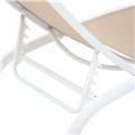 Sun lounger Labonao, beige/white color, aluminium/textilene, H84,5x64x171cm
