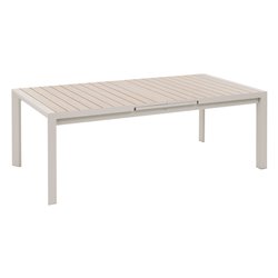 Pikendatav laud Laevasion, 10-kohaline, linane/savi värvi, alumiinium, H77x110x214-274cm