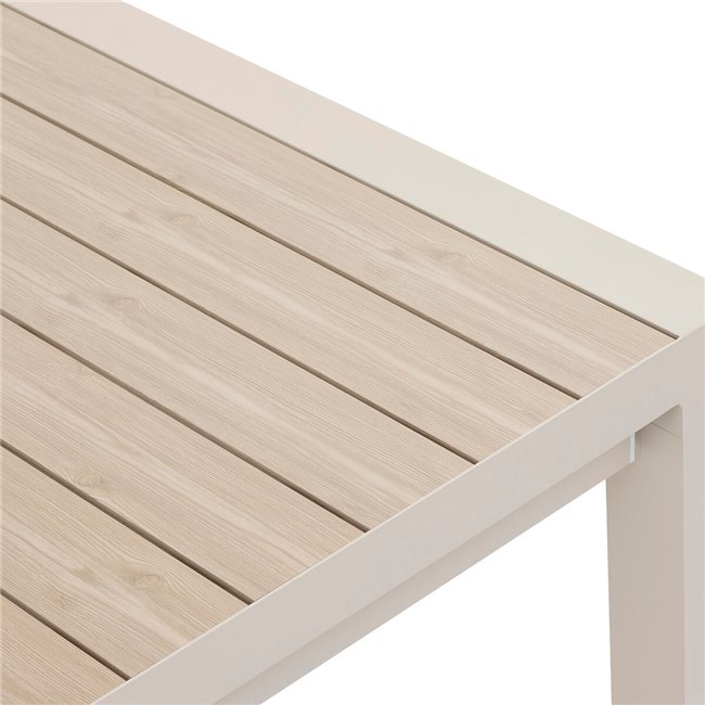 Pikendatav laud Laevasion, 10-kohaline, linane/savi värvi, alumiinium, H77x110x214-274cm