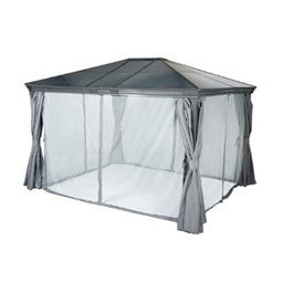 Mosquito net curtains for pergola Labelize 3.6x3m, slate grey color