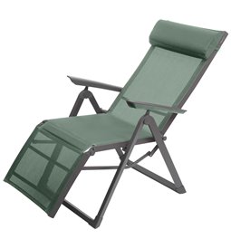 Armchair/recliner Ladecima, olive/graphite color, H116x75.3x65cm