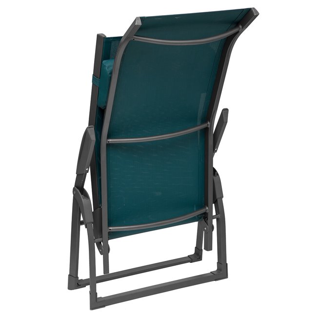 Sun lounger Ladecima, folding, teal color, H90x64x142cm