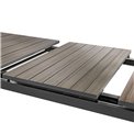 Pikendatav kõrge laud Laevasion, 8-kohaline, hall/grafiidi värv, alumiinium, H105x100x154-214cm