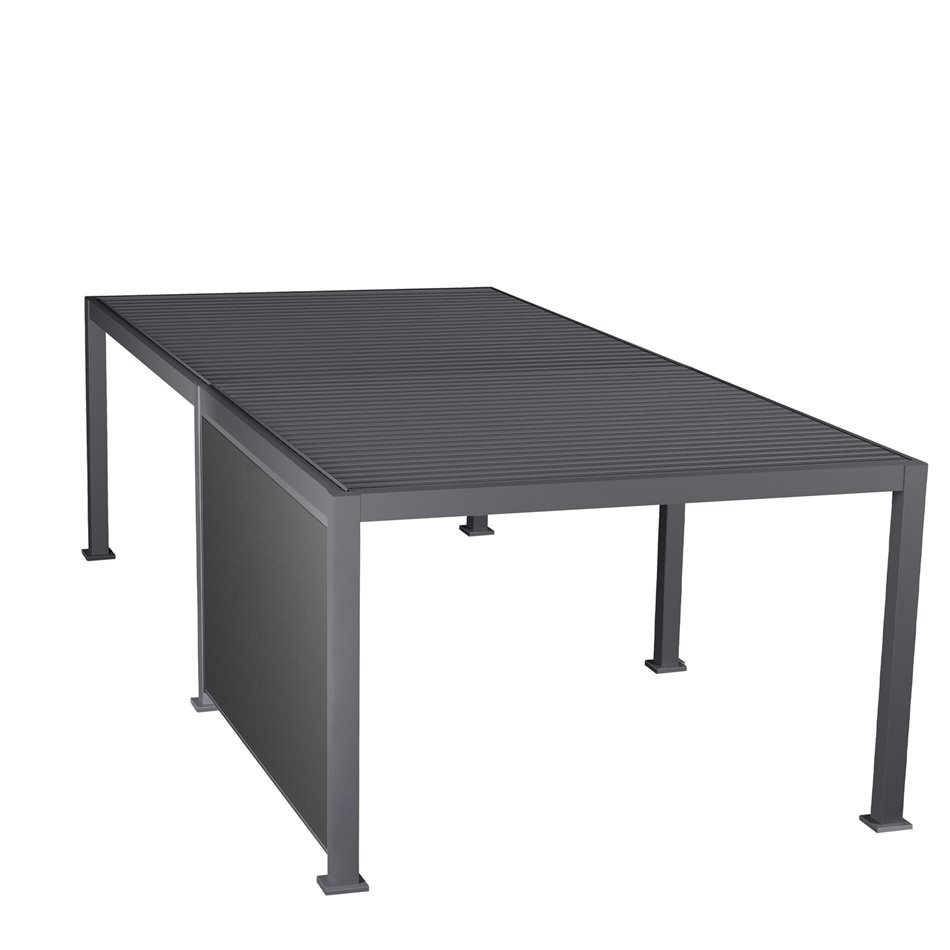 3m rulood pergole Laevora 6x3.6м, kiltkivi hall värv, alumiinium/tekstiliin, H11x236.5x279cm