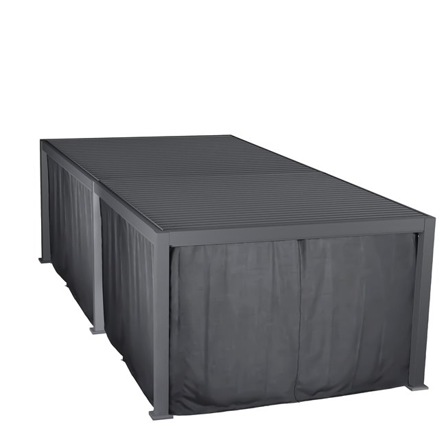 Комплект москитной сетки, штор и карниза для перголы Laevora, 6x3.6м , цвет серого шифера