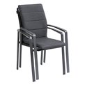 Chair Ladiese, graphite/grey color, with armrest, H95x67x57.5cm