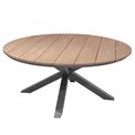 Table Laoriengo 8-seater, graphite/black color, round, aluminium/acacia, H75,5cm, D160cm