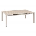 Table Laevasion, 10-seater, extendable, linen/clay color, aluminium, H77x142x142-202cm