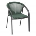 Garden chair Lariu olive/graphite color, aluminium/polyester, H80x61.5x56.6cm