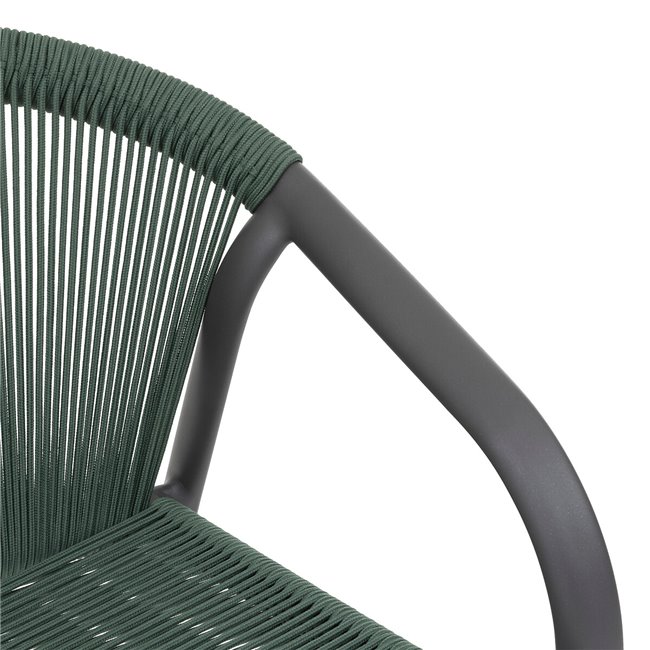 Garden chair Lariu olive/graphite color, aluminium/polyester, H80x61.5x56.6cm