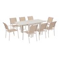 Pikendatav laud Lapiazza, 8-kohaline, savi värv, alumiinium, H75,5x90x90-180cm