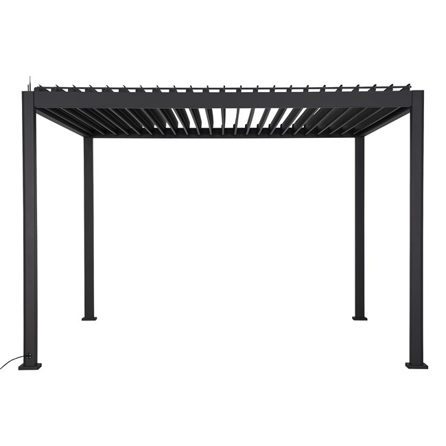 Pergola Laevora 3.6 x 3.6m, graphite/grey color, electrically adjustable roof , aluminum, H250x369x369cm