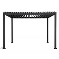 Pergola Laevora 3.6 x 3.6m, graphite/grey color, electrically adjustable roof , aluminum, H250x369x369cm