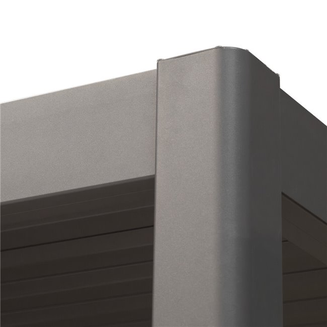 Pergola Laevora 3.6 x 3.6m, graphite/grey color, electrically adjustable roof , aluminum, H250x369x369cm