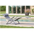 Sun lounger Ladecima, folding, slate grey color, H90x64x142cm