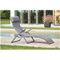 Sun lounger Ladecima, folding, slate grey color, H90x64x142cm