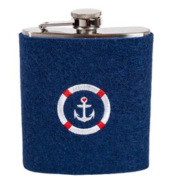 Hip flask Anchor, steel, 12.5x10x.3cm