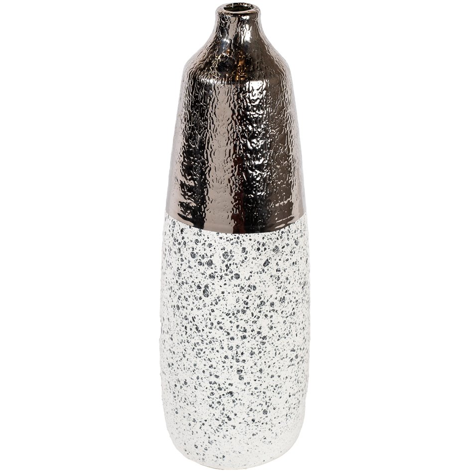 Vase Turin, ceramic, silvery, H37.5  D12.5cm