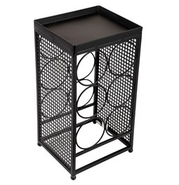 Wine rack Retino, black, metal, 42x23x20cm