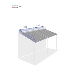 Varikatus pergolale Labelize, 6x3.5m, halli värvi, polüester