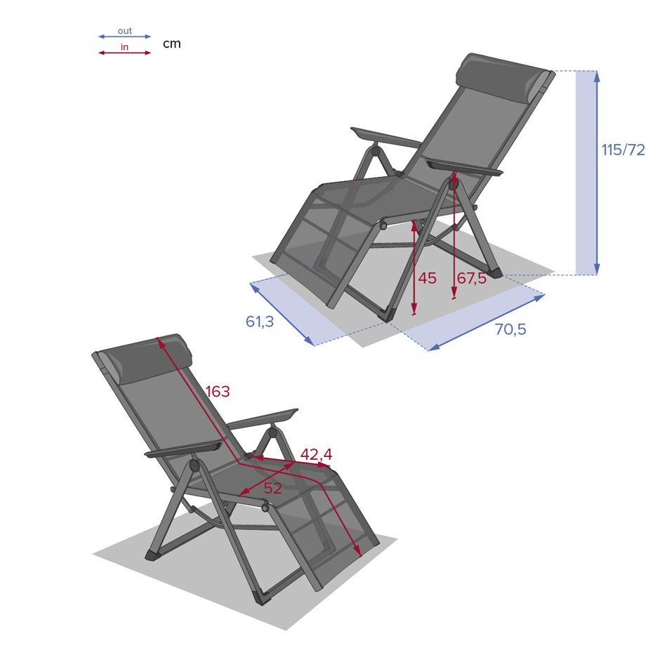 Armchair/recliner Ladecima, olive/graphite color, H116x75.3x65cm