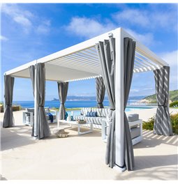 Varikatus/pergola Laevora 6 x 3.6m, valge värv, alumiinium, H250x360x600cm