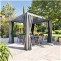 Pergola Laevora 3.6 x 3.6m, graphite/grey color, aluminium, H250x362x362cm