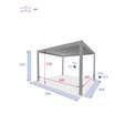 Pergola Laevora 3.6 x 3.6m, graphite/grey color, aluminium, H250x362x362cm