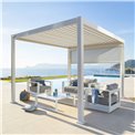 3.6m screen texaline blind for pergola Laevora, 3.6x3.6m and 6x3.6m, grey/white color